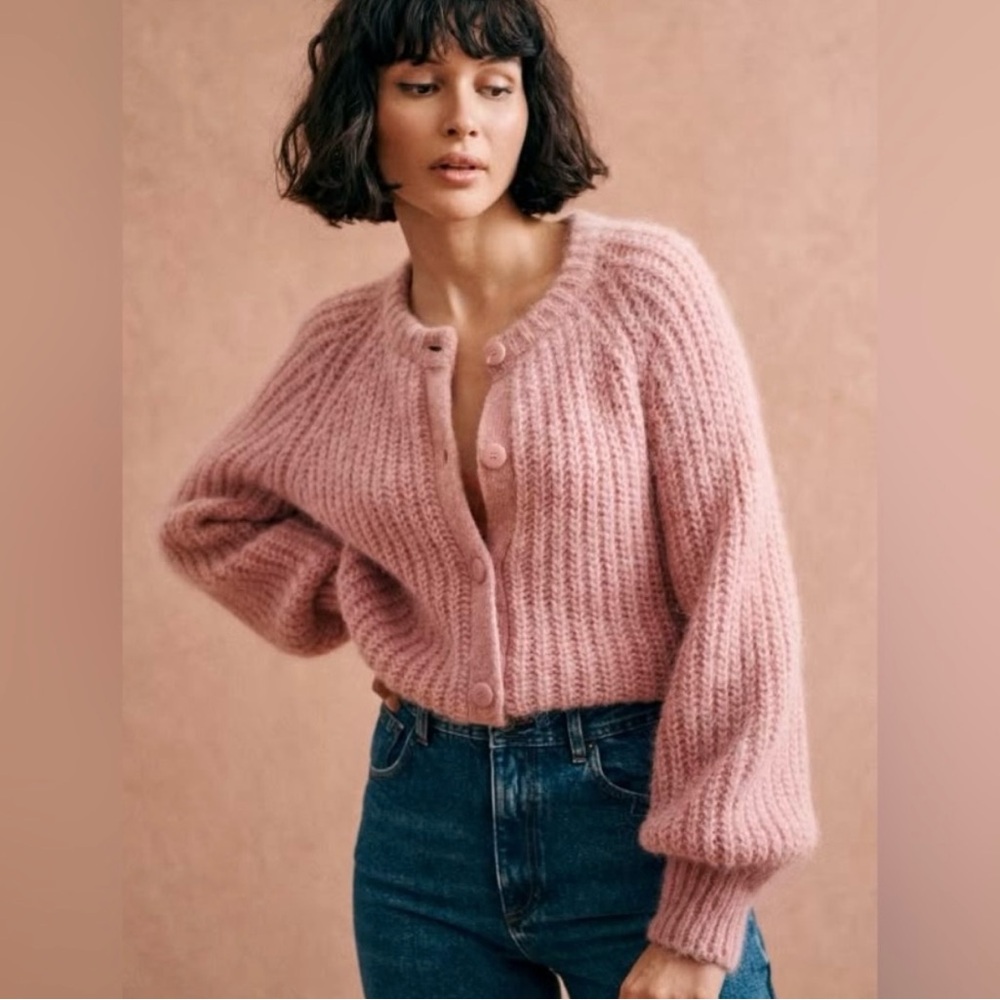Sezane Emile Cardigan Rose Small NWT